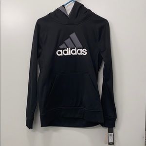 Adidas Black and Gray Hooded Sweater